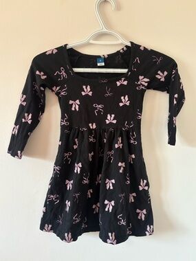 Old Navy Printed Long-Sleeve Fit and Flare Bow Dress 5T Toddler